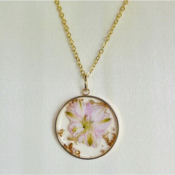 Forget Me Not Necklace, Wildflower Necklace, Pressed Flower Necklac - Picture 1 of 2